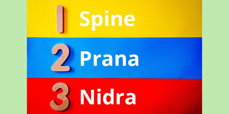 Yoga trio: spine, pranic awakening, nidra