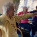Residents taking part in chair yoga